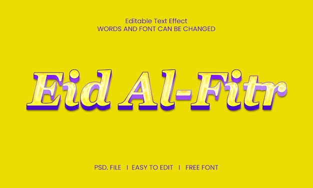 Eid al fitr teksteffect psd