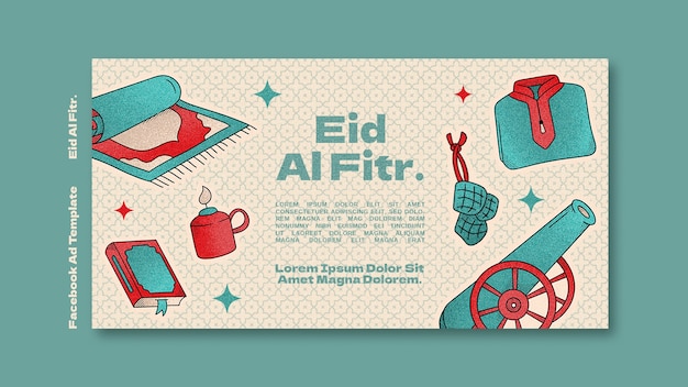 PSD eid al fitr viering facebook-sjabloon