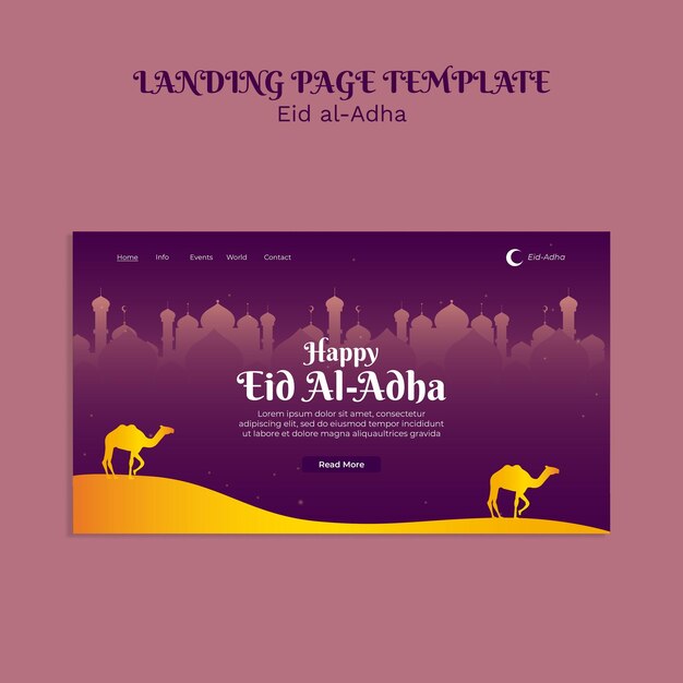 PSD eid aladha ランディングページのテンプレート