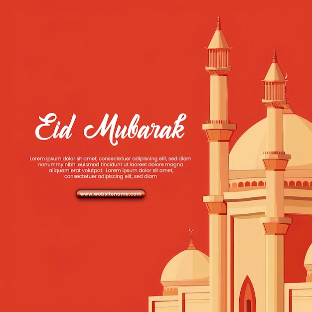 Eid Alfitr Hari Raya Aidilfitri Szablon Tło Z Złotym Meczetem Ramadan Mubarak