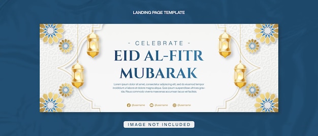 Eid AlFitr Mubarak Facebook Cover Banner Template voor islamitische viering met Mandala decoratie