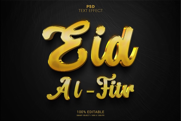 EID alFitr PSD Editable Text Effect Design