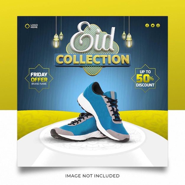 PSD eid collection scarpe social media post template design