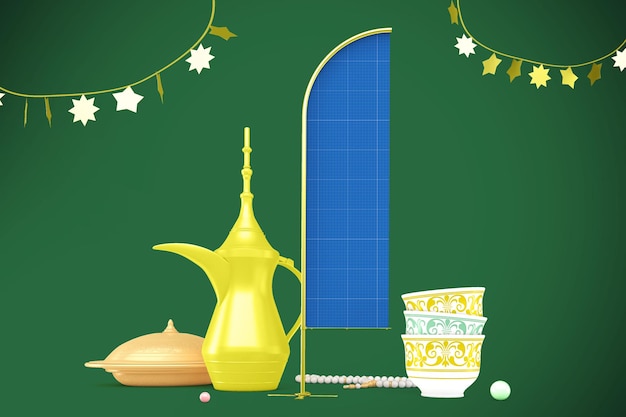 Eid Flag Mockup