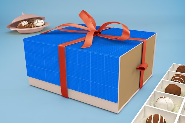 PSD mockup di confezione regalo eid