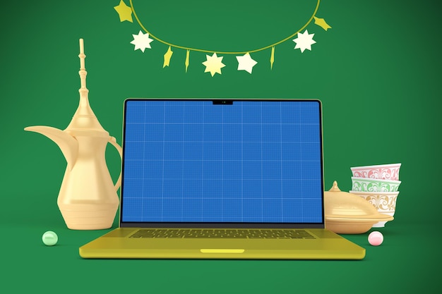 Eid laptop mockup