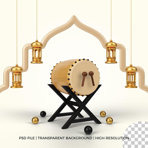 Eid mubarak 3d realistic decoration