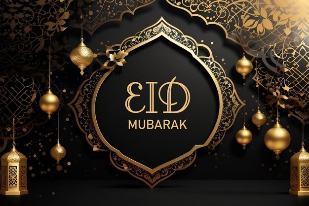 PSD eid mubarak achtergrondontwerp banner sjabloon