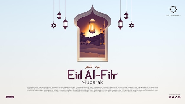PSD eid mubarak 및 eid ulfitr 소셜 미디어 배너 템플릿