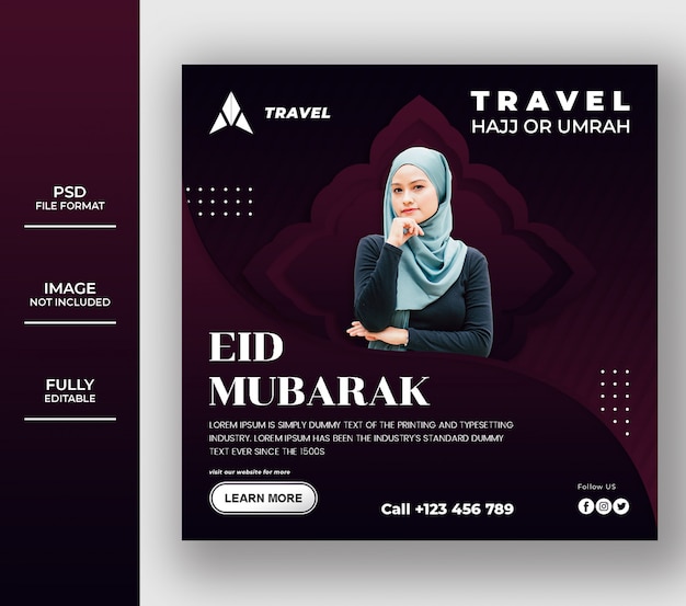 Eid mubarak banner template