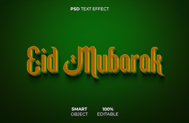 PSD eid mubarak efekt tekstowy 3d