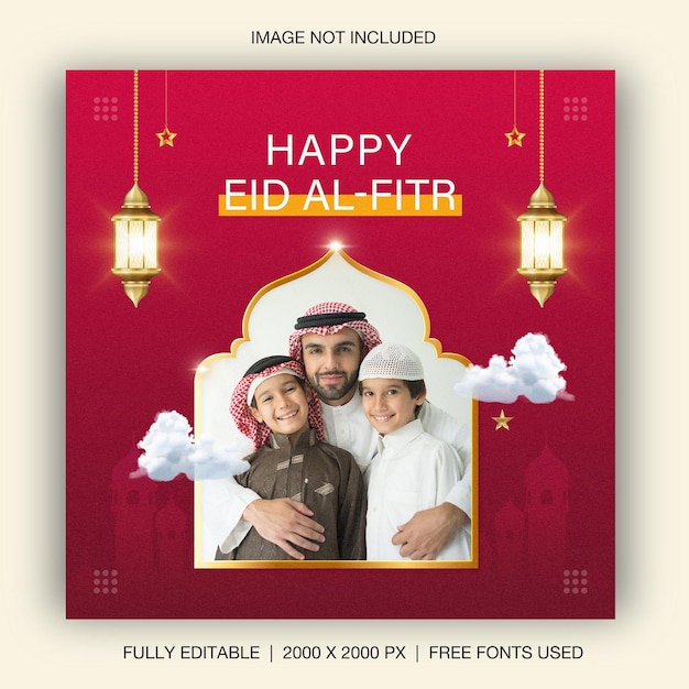 Eid mubarak and eid ulfitr social media banner template