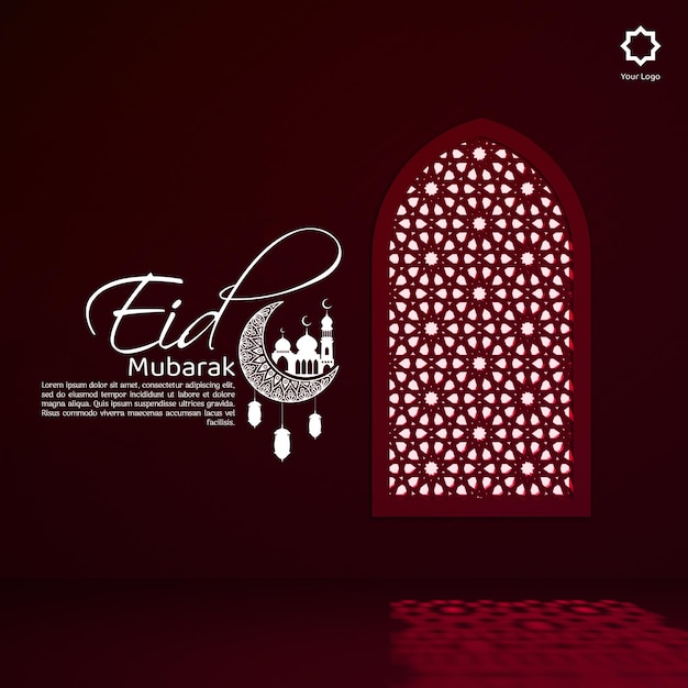 Eid mubarak and eid ulfitr social media banner template