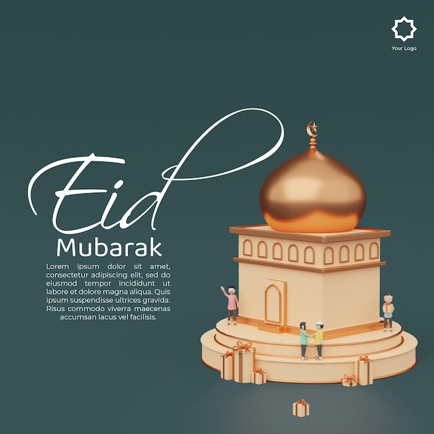 Eid mubarak 및 eid ulfitr 소셜 미디어 배너 템플릿