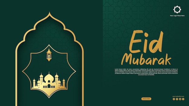 Eid mubarak and eid ulfitr social media banner template