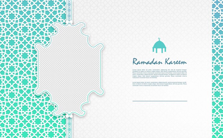 PSD eid mubarak elegant social media post template with islamic pattern arch frame
