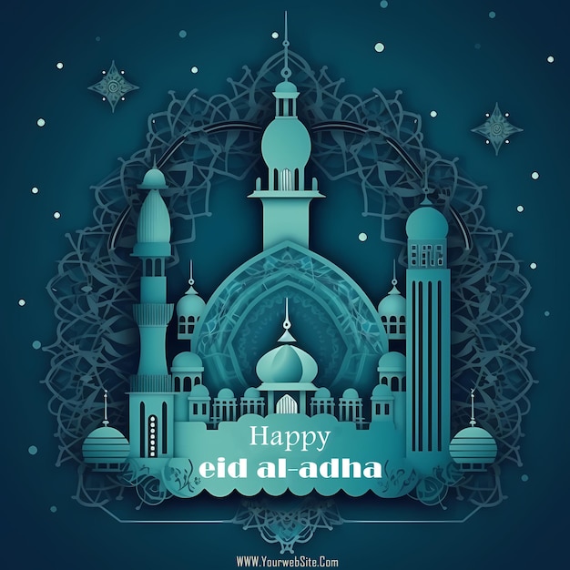 Eid mubarak festival decoratieve begroeting achtergrond creatief ontwerp