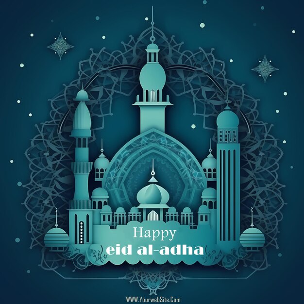 eid mubarak festival decorative greeting background muslim festival