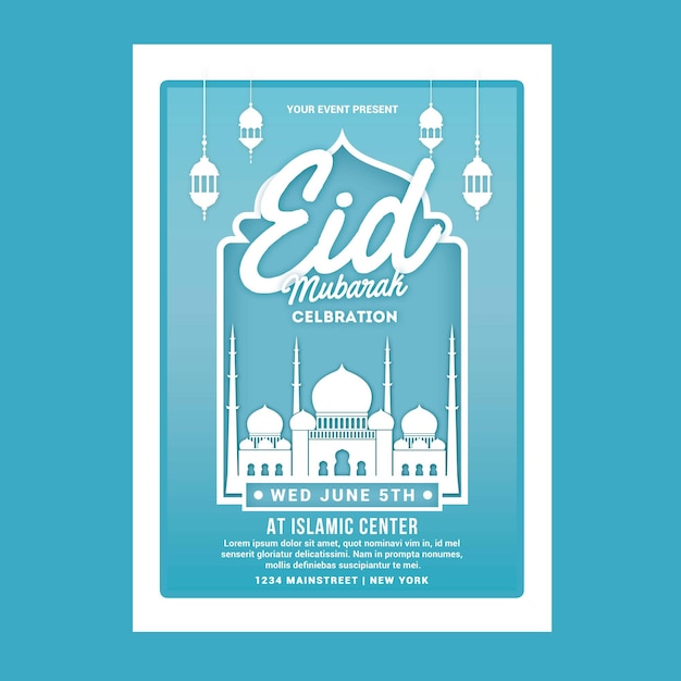 PSD eid mubarak flyer 2