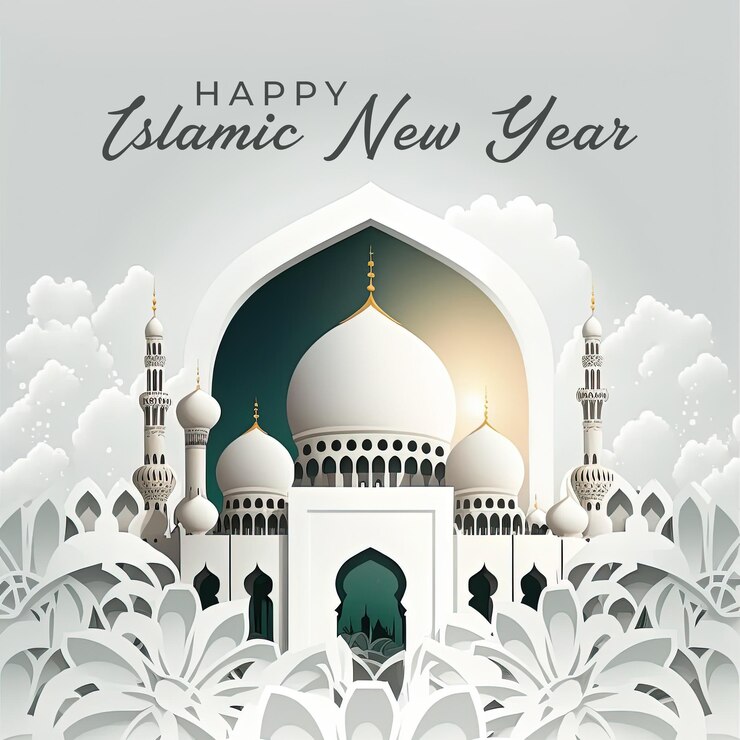 PSD eid mubarak happy islamic new year festival social media post template