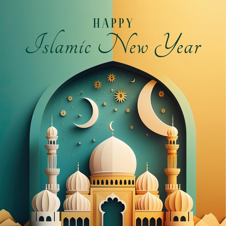 PSD eid mubarak happy islamic new year festival social media post template