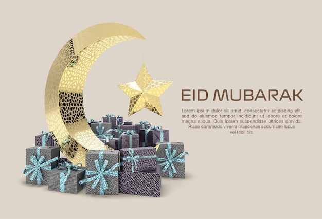 Eid mubarak biglietto di auguri islamico