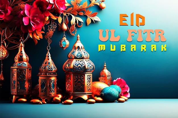 PSD eid mubarak islamic social media poster islamic banner