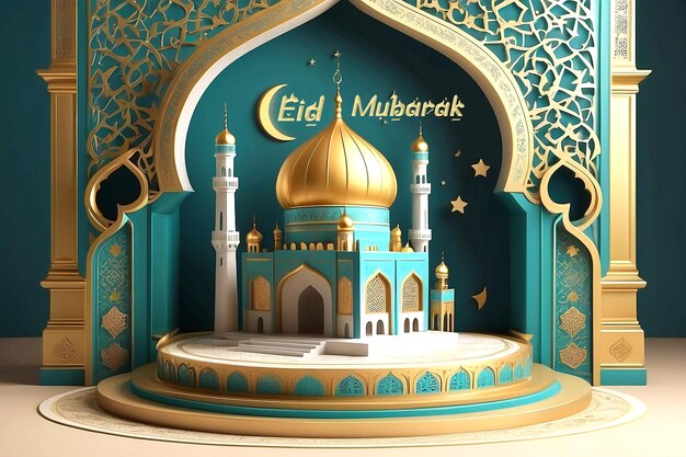 PSD eid mubarak islamskie szablony projektowania tła