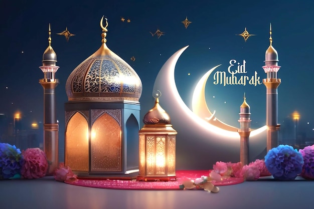 PSD eid mubarak islamskie szablony projektowania tła