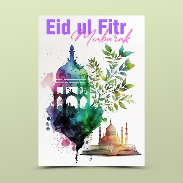 Eid mubarak and Ramadan Kareem social media banner template