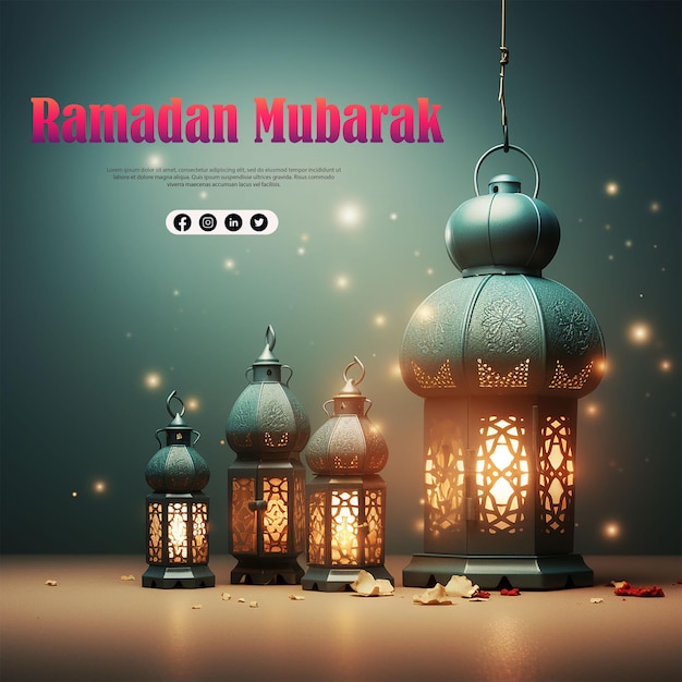 Eid Mubarak Ramadan season festival greeting design