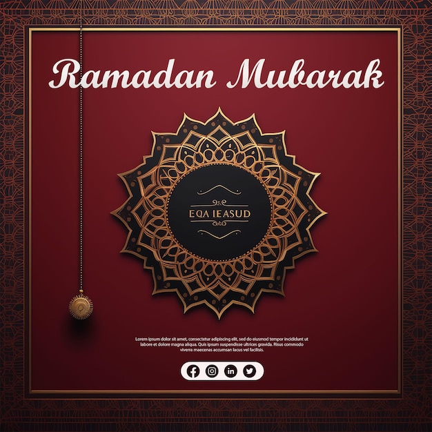 PSD eid mubarak ramadan season festival greeting design