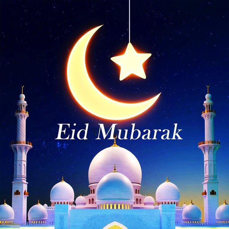 PSD eid mubarak religious muslim festival greeting background design