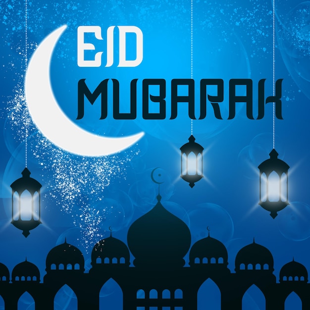 Eid mubarak social media banner instagram postsjabloon psd