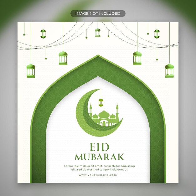 eid mubarak social media banner template