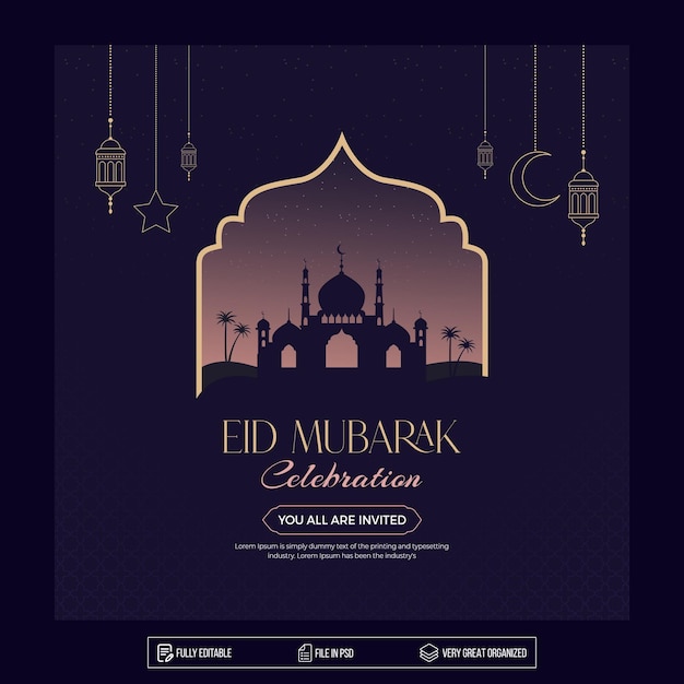eid mubarak social media banner