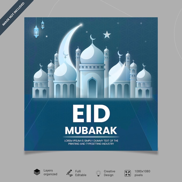 Eid Mubarak Social Media PSD Banner Template