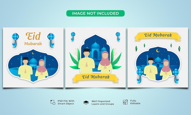 Eid Mubarak Social Media Template Collection