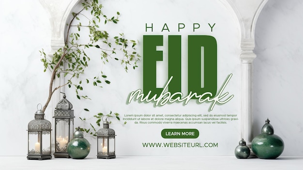 Eid Mubarak sociale media post banner sjabloon ontwerp