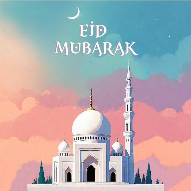 PSD eid mubarak szkic sztuki meczet