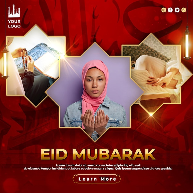 PSD eid mubarak template