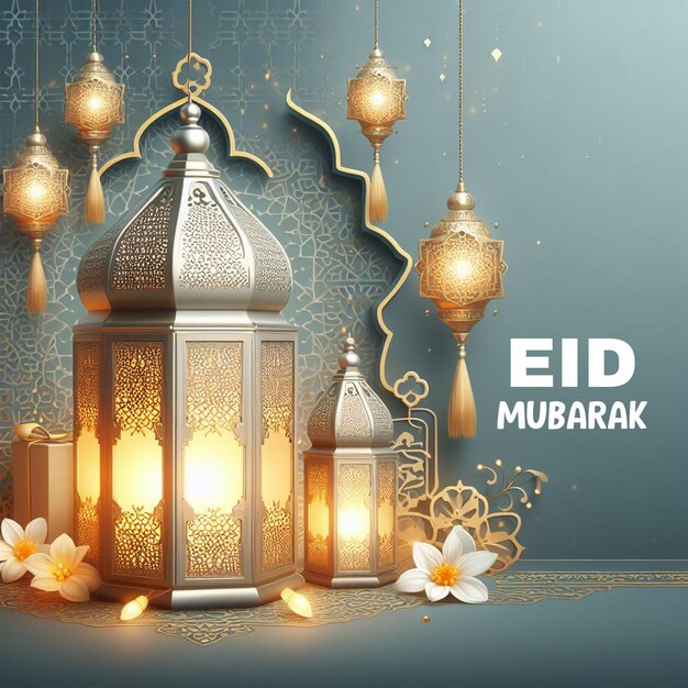 Eid Mubarak Uroczystość Eid post na Instagramie