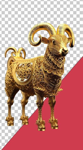 Eid mubarak with a decorative goat png