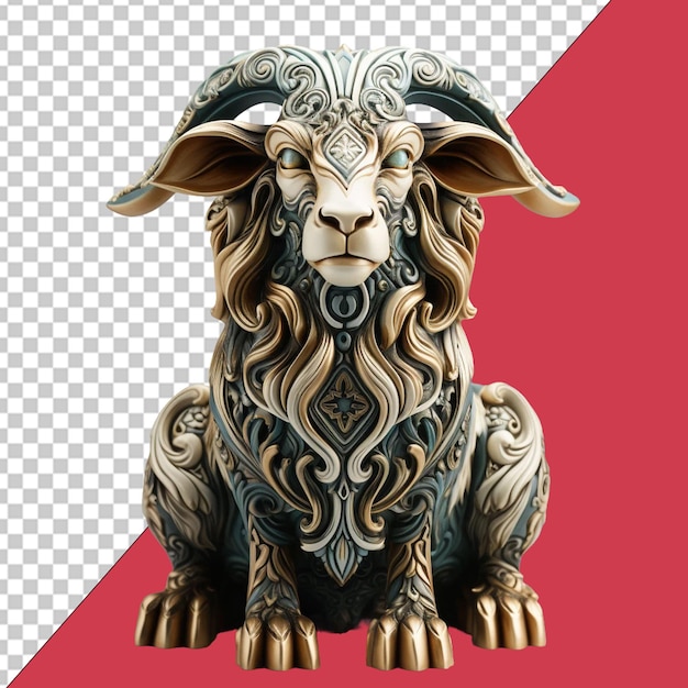 PSD eid mubarak with a decorative goat png