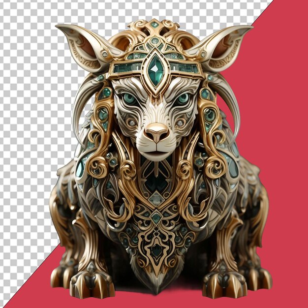 PSD eid mubarak with a decorative goat png