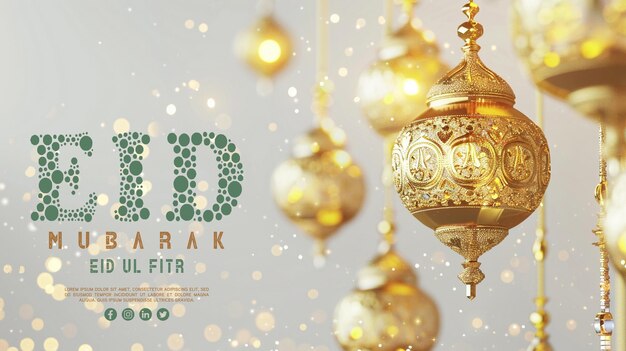 Eid ramadan kareem festival islamico sfondo e biglietto di auguri