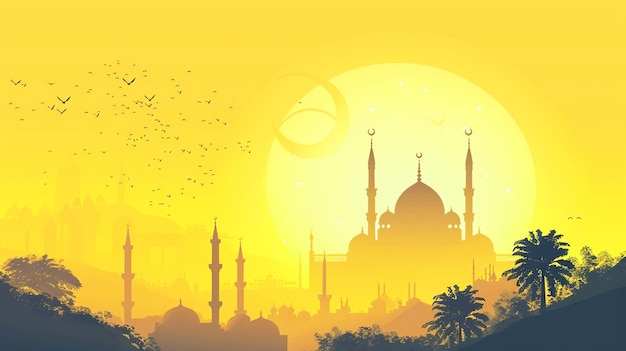 PSD eid ramadan kareem islamski festiwal tło i kartka z pozdrowieniami