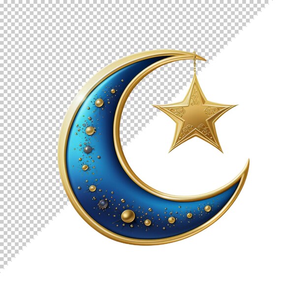 PSD eid and ramadan lantern or moon stars mosque design isolated on transparent background