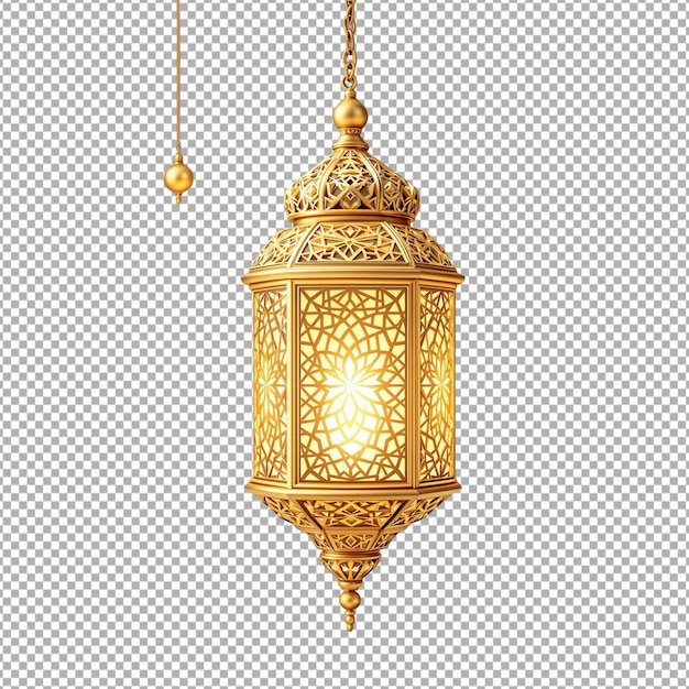 eid and ramadan lantern yellow lamp or moon stars mosque design isolated on transparent background