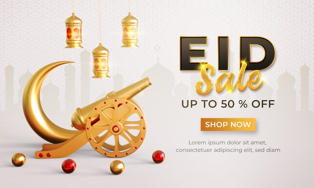 PSD eid sale banner template